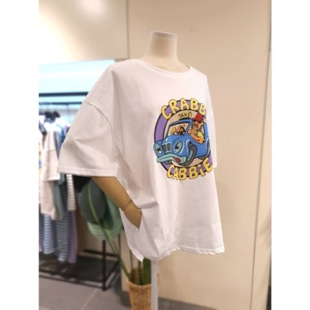 드라이버 루즈핏 반팔 티셔츠 아이보리