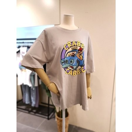 드라이버 루즈핏 반팔 티셔츠 베이지