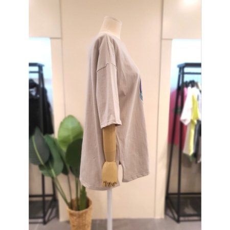 드라이버 루즈핏 반팔 티셔츠 베이지