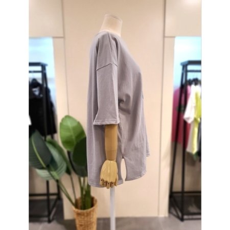 드라이버 루즈핏 반팔 티셔츠 그레이