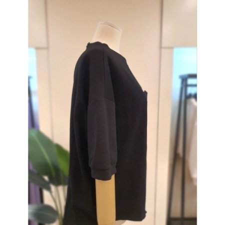 하프 셔링 반팔 티셔츠 블랙