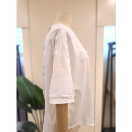 하프 셔링 반팔 티셔츠 아이보리