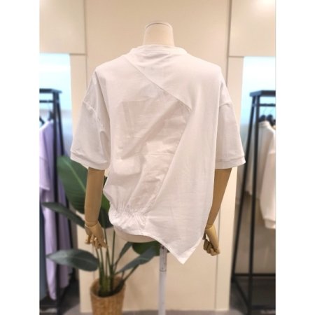 하프 셔링 반팔 티셔츠 아이보리