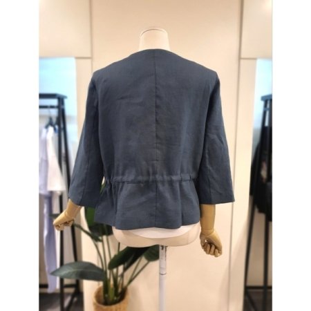 린넨 7부 노카라 집업 자켓 MB