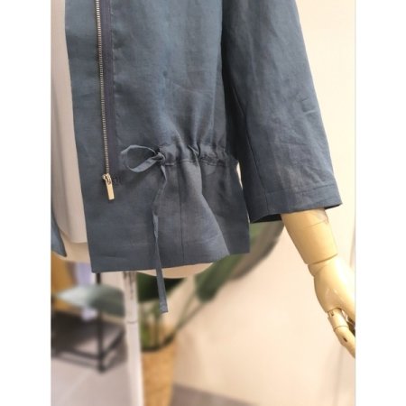 린넨 7부 노카라 집업 자켓 MB