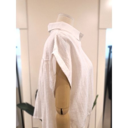 나그랑 밑단 스트링 블라우스 아이보리