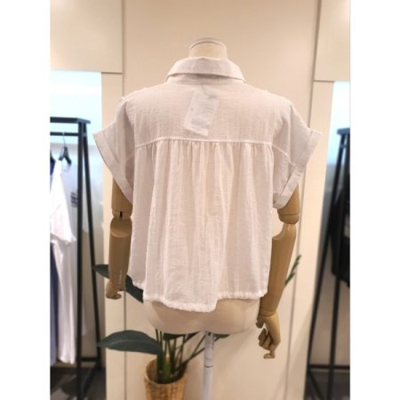 나그랑 밑단 스트링 블라우스 아이보리