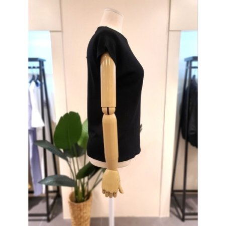 코코 민소매 니트 탑 블랙