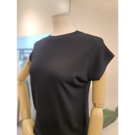 코코 민소매 니트 탑 블랙