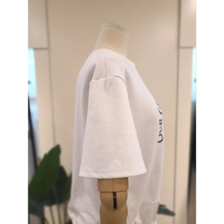 배색 밑단 스트링 반팔 티셔츠 IV