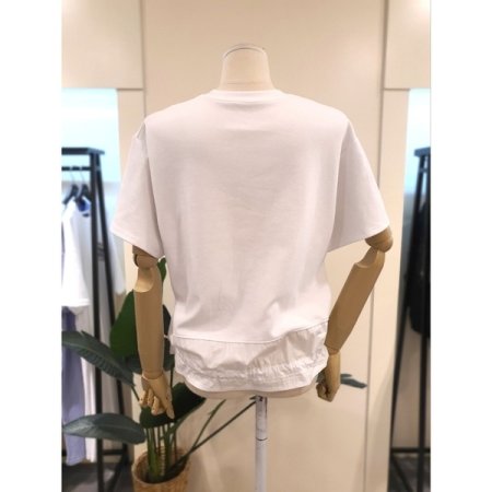 배색 밑단 스트링 반팔 티셔츠 IV