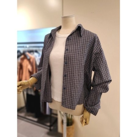 자르 체크 셔츠 스카이블루