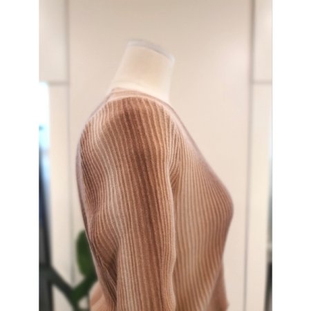 스모크 골지 니트 숏 가디건 핑크