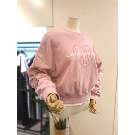 파리스 크롭 쭈리 맨투맨 핑크