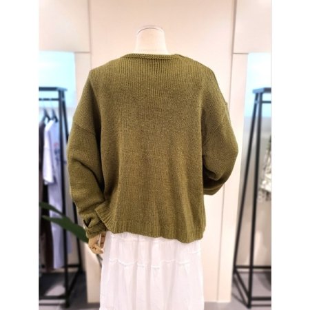 어텀 나그랑 니트 가디건 카키