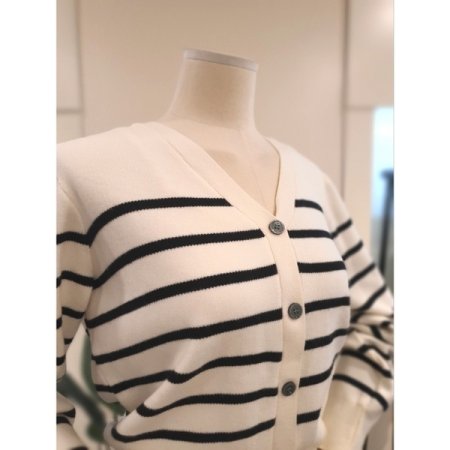 히든 스트라이프 가디건 아이보리