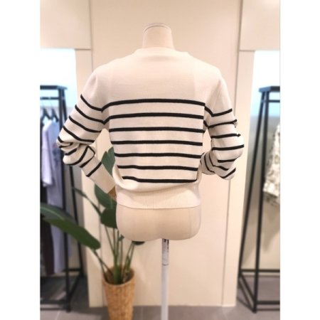 히든 스트라이프 가디건 아이보리