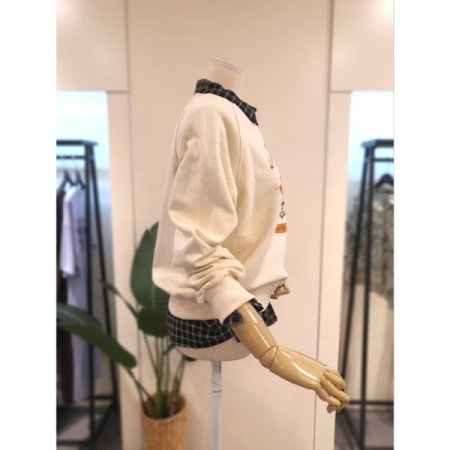 벨 프린팅 나그랑 맨투맨 크림