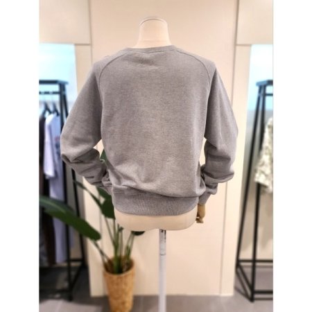 벨 프린팅 래글런 맨투맨 그레이