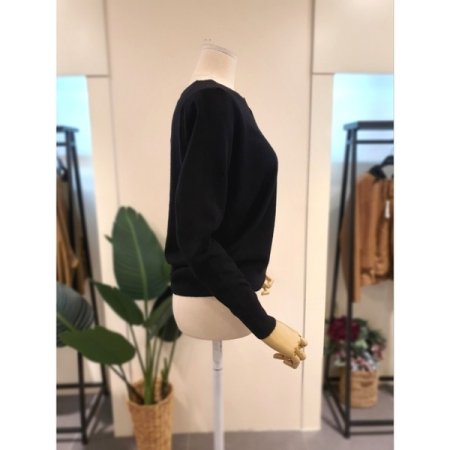 오색 솔리드 버튼 가디건 블랙