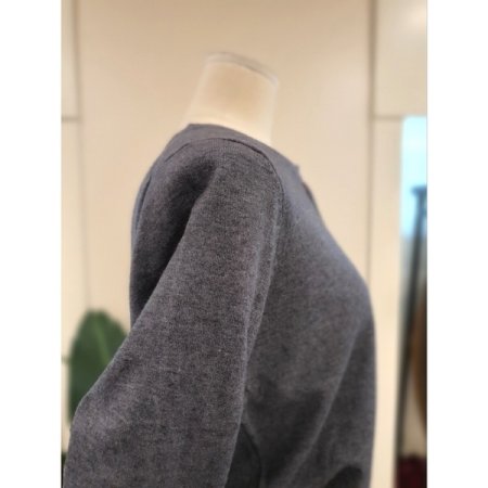 오색 솔리드 버튼 가디건 그레이