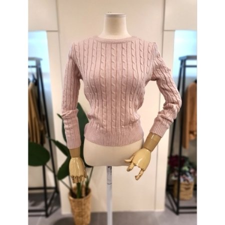 피넛 꾀배기 긴팔 니트 아이보리