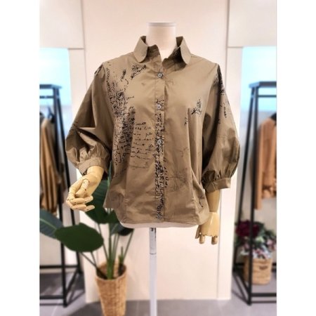 페스타 셔링 7부 블라우스 베이지