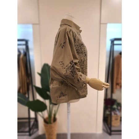 페스타 셔링 7부 블라우스 베이지