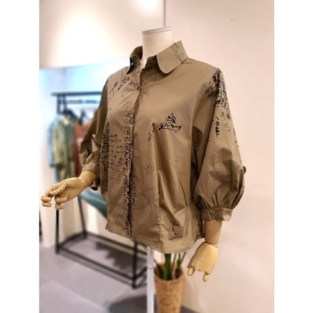 페스타 셔링 7부 블라우스 베이지