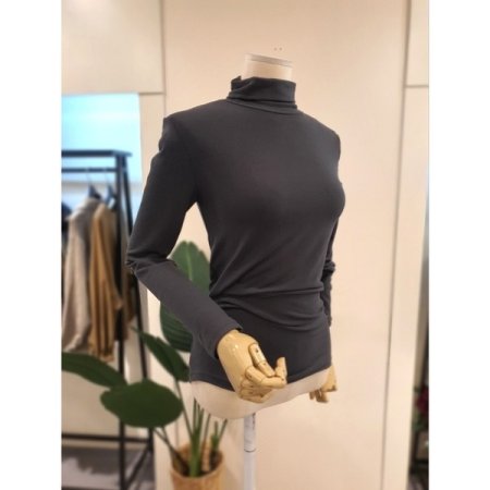 베이직 폴라 스판 티셔츠 다크그레이