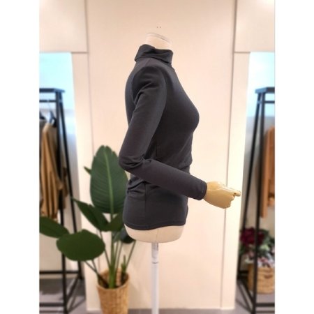 베이직 폴라 스판 티셔츠 다크그레이