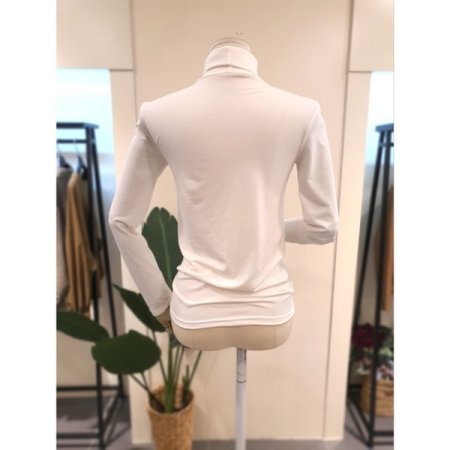 베이직 폴라 스판 티셔츠 아이보리