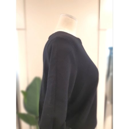 다이아 패턴 라운드 니트 블랙