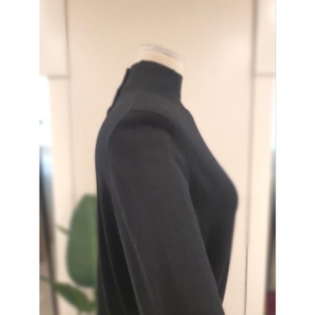 반목 7부소매 버튼 니트 블랙