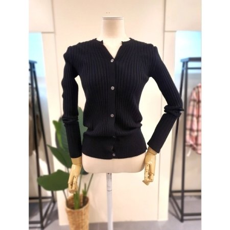 레인 슬림 골지 가디건 베이지