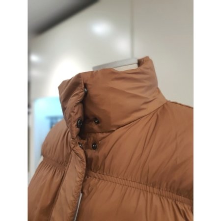 셔링 집업 덕다운 패딩 조끼 브릭