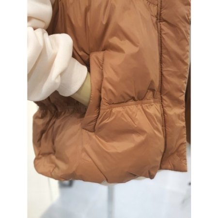 셔링 집업 덕다운 패딩 조끼 브릭