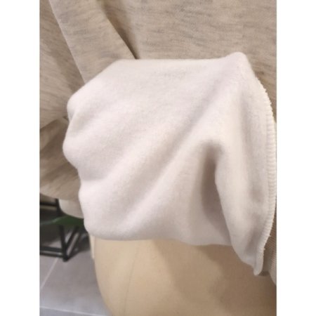 호피 레터링 기모 맨투맨 오트밀