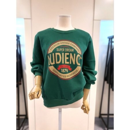 1874 레터링 맨투맨 그린