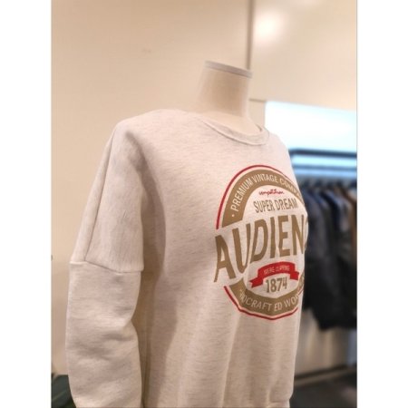 1874 레터링 기모 맨투맨 오트밀