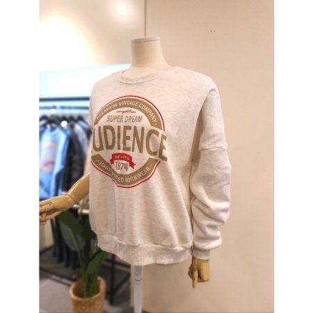 1874 레터링 기모 맨투맨 오트밀