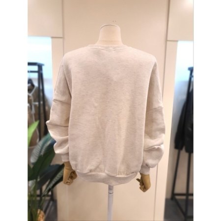 1874 레터링 기모 맨투맨 오트밀