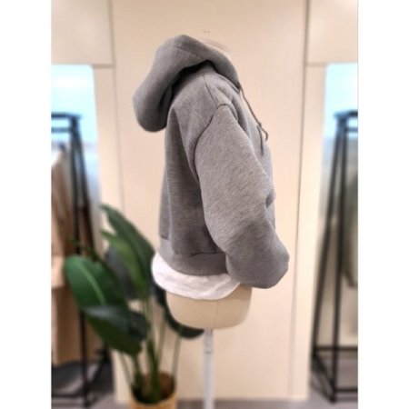 레이어드 집업 후드 기모 맨투맨 GR