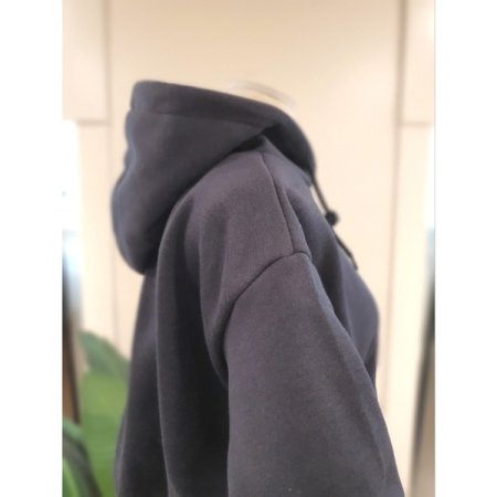 레이어드 집업 후드 티셔츠 다크그레이