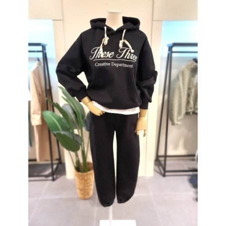 기모 후드조거 세트 옐로우