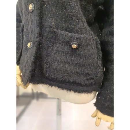 반짝 브라우니 트위드 자켓 블랙