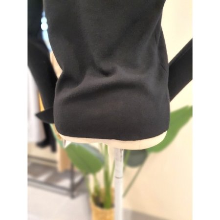 트임 소매 블링 반목 니트 블랙