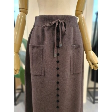 투포켓 버튼 포인트 밴딩 스커트