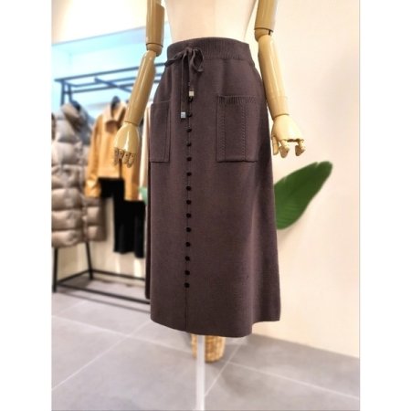 투포켓 버튼 포인트 밴딩 스커트