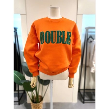 부클 기모 맨투맨 오렌지